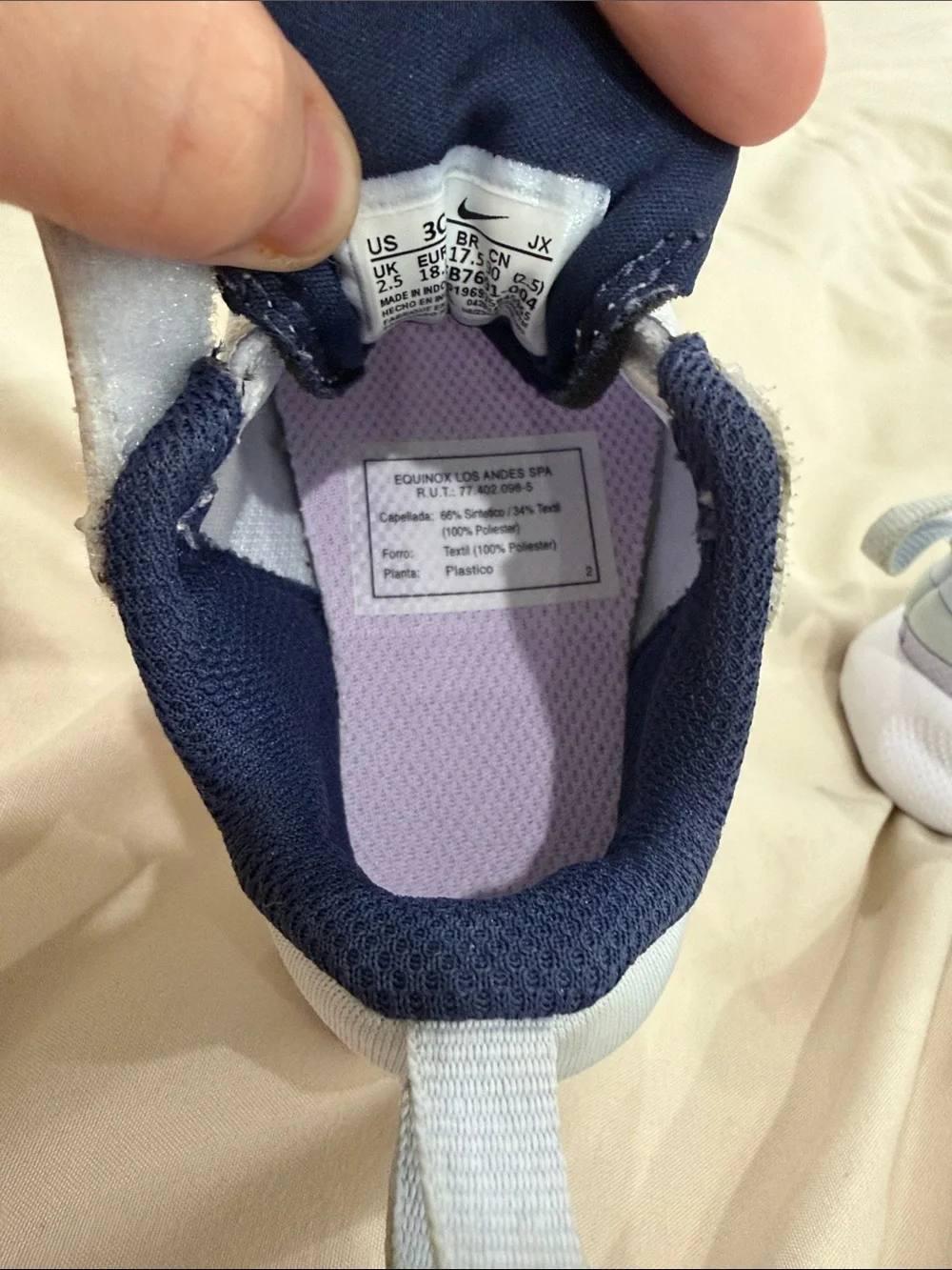 Nike Kids Gray and Navy Velcro Athletic Sneakers